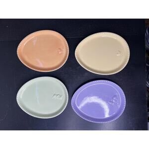 Williams Sonoma VTG Embossed Egg Plates Set of 4